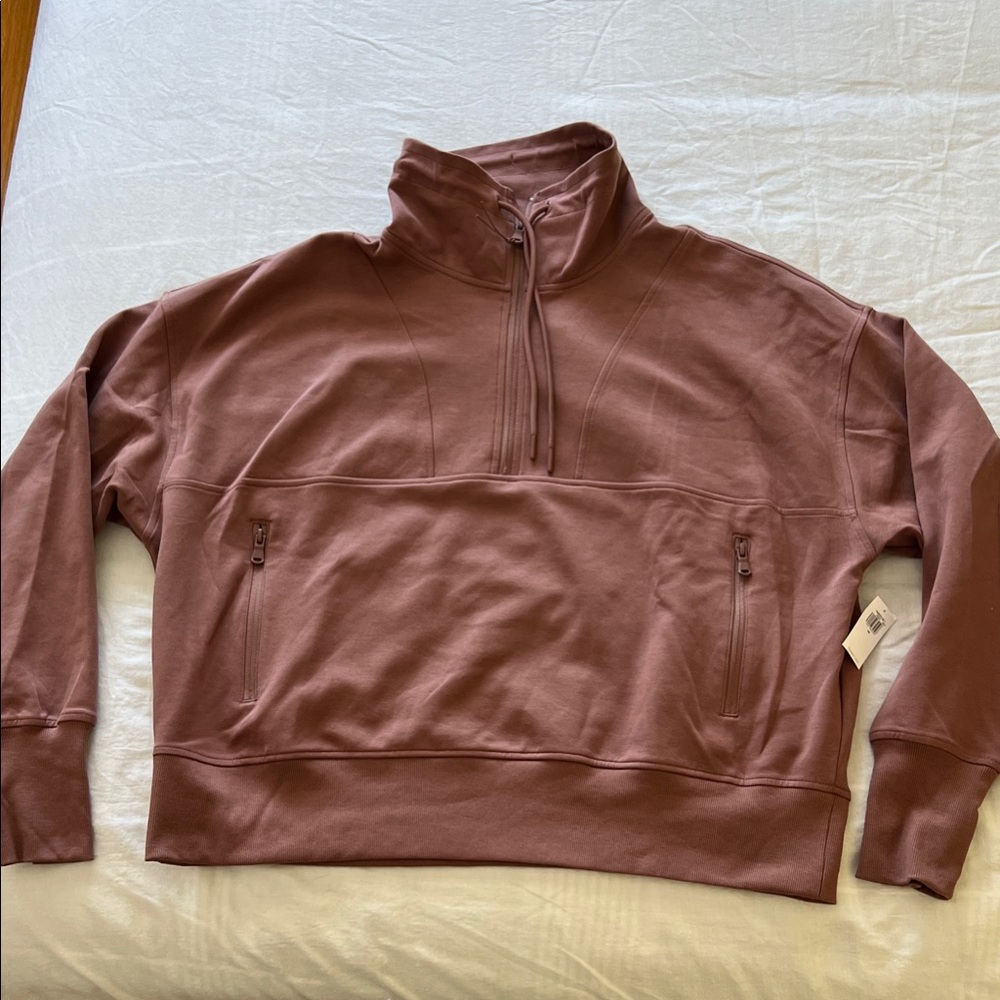 Old Navy Active Dynamic Fleece Mauve Quarter-Zip Sweatshirt